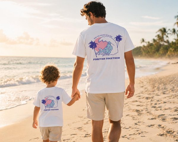 Matching T-shirt set "Forever Together" - Dad & Baby - Father and Child Outfit - Summer Family Look - Gift for Dad and Baby