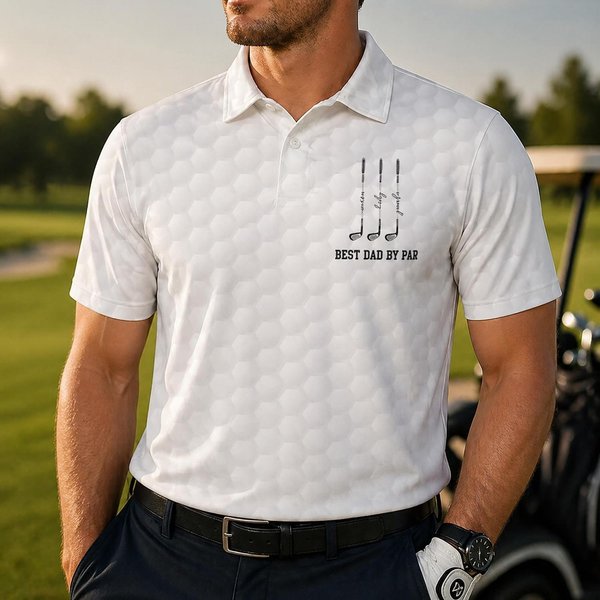 Best Dad Grandpa By Par Personalized Polo Shirt, Father's Day Golf Gift for Dad Grandpa, Custom Golf Polo Shirt