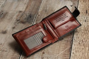 Personalised Men's Wallet, Genuine Soft Black Leather Wallet, Personalized Engraved Father's Day Gift for Him, Boyfriend, Dad, Husband