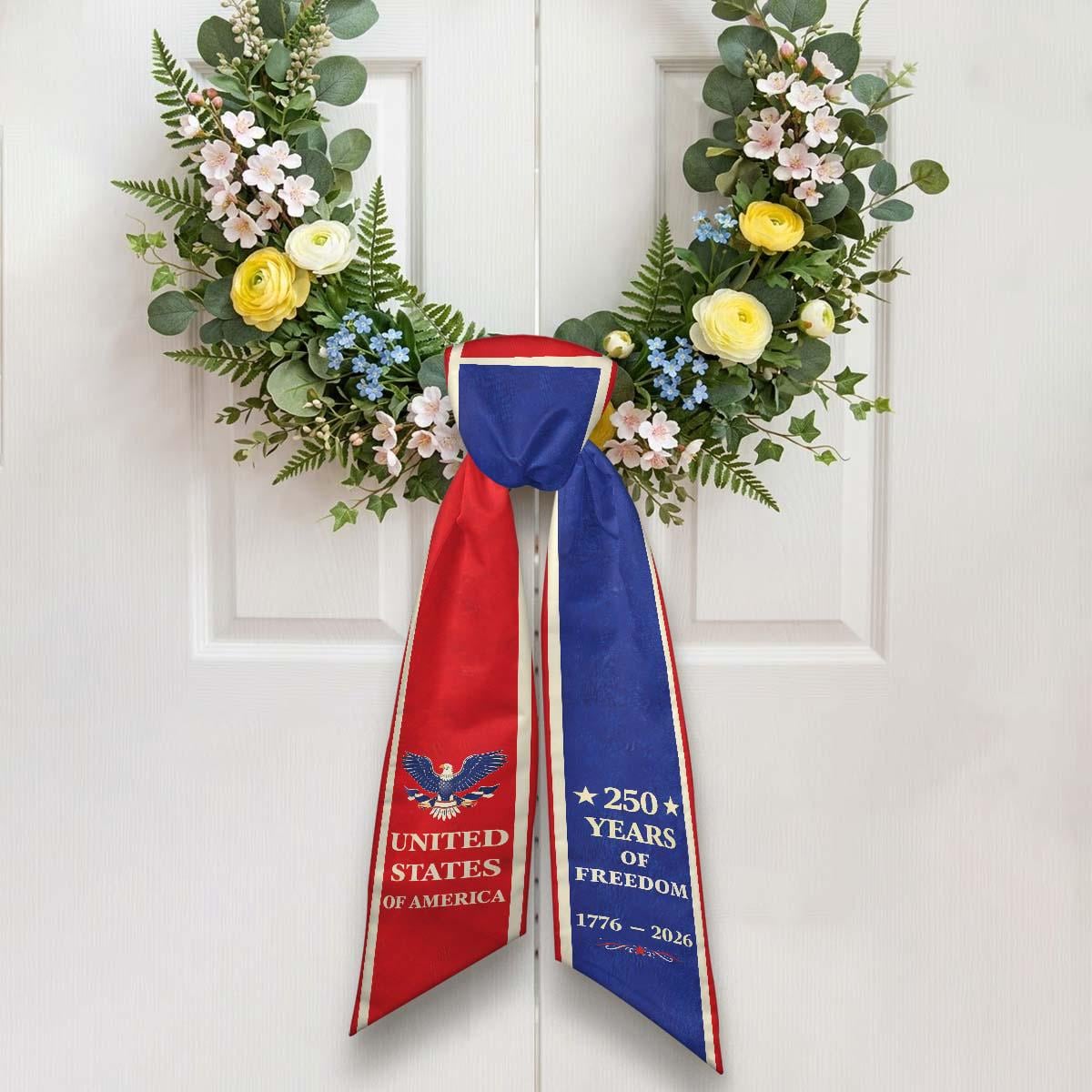 USA 250th Anniversary Patriotic Sash, American Independence Celebration Ribbon