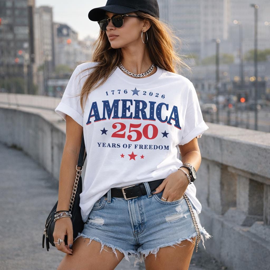 America 250 Years Freedom Retro Americana Graphic, Retro USA 250th Anniversary 2026 PNG, 250 Years of America, Patriotic Graphic 4th of July