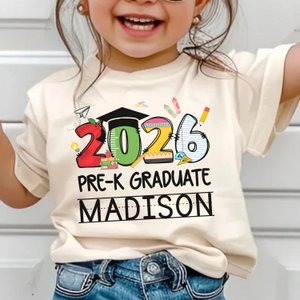 Personalized Pre-K Graduation 2026 T-Shirt, Pre K Grad Class of 2026