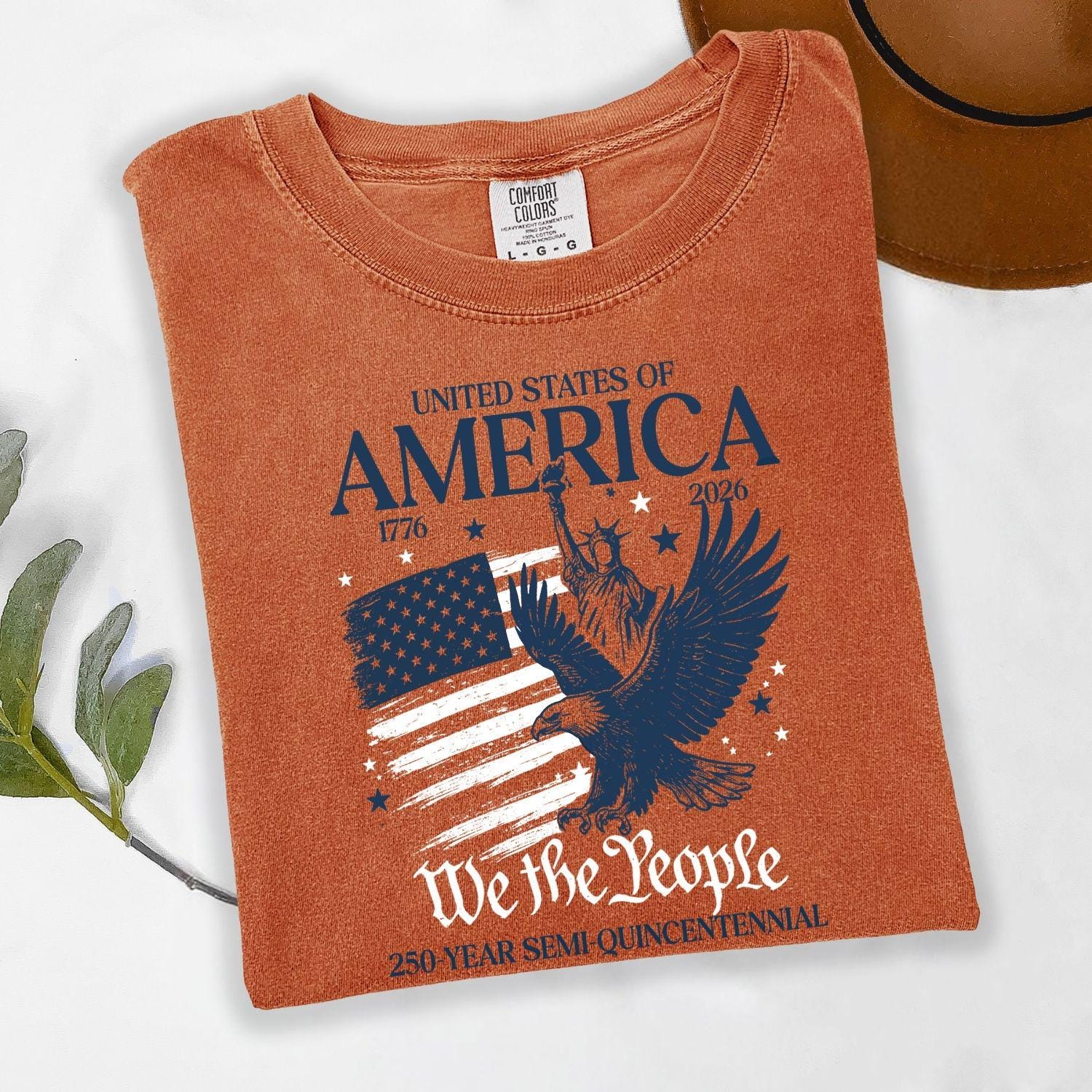 Comfort Colors® America 250 Shirt, Patriotic Eagle Graphic Tee, USA 250th Birthday Shirt, 4th of July Womens Top, Independence Day Gift Idea