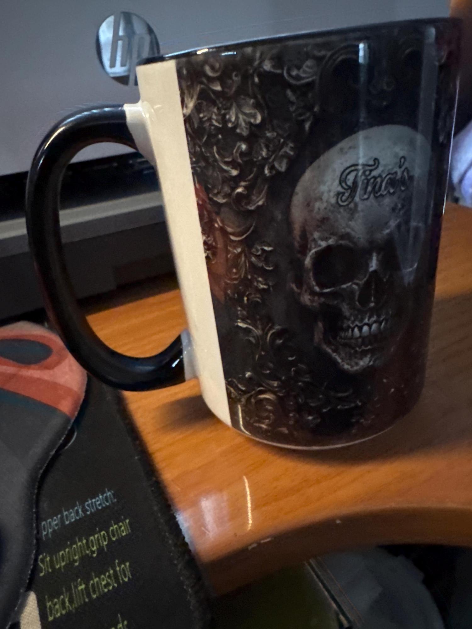 Touch My Coffee And I Will Drink It From Your Skull Personalized Skull Accent Mug, Dark Gothic Cup, Gift for Men, Military Gift for Dad 2025