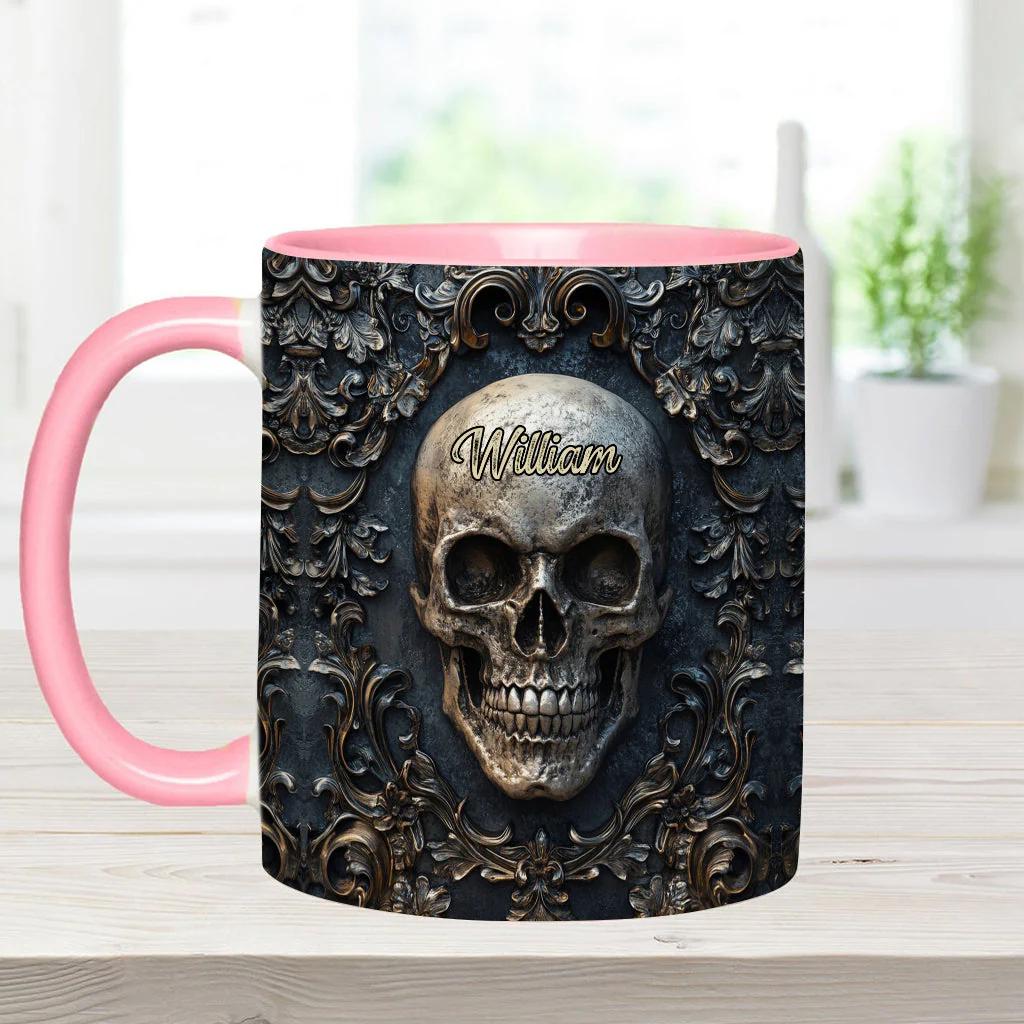 Touch My Coffee And I Will Drink It From Your Skull Personalized Skull Accent Mug, Dark Gothic Cup, Gift for Men, Military Gift for Dad 2025