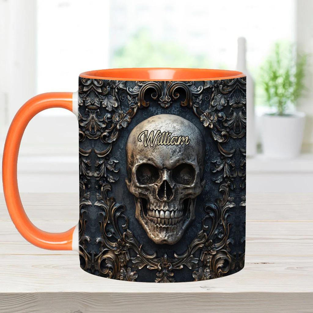 Touch My Coffee And I Will Drink It From Your Skull Personalized Skull Accent Mug, Dark Gothic Cup, Gift for Men, Military Gift for Dad 2025