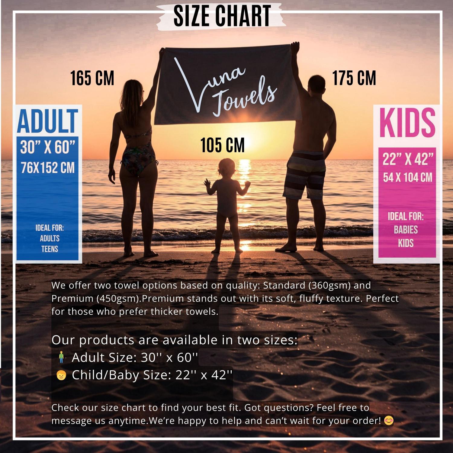 Personalized Kids Beach Towel, Custom Summer Vacation Beach Towel, Daughter & Son Beach Towel, Toddler Pool Towel, Travel Gift For Grandkid
