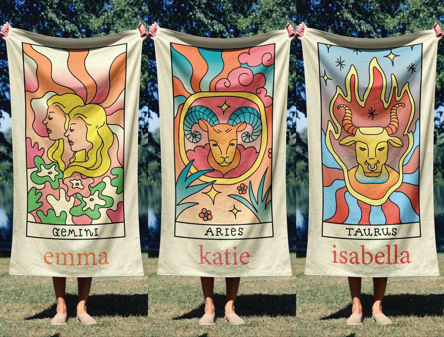Custom Zodiac Beach Towel: Personalized Horoscope Gift