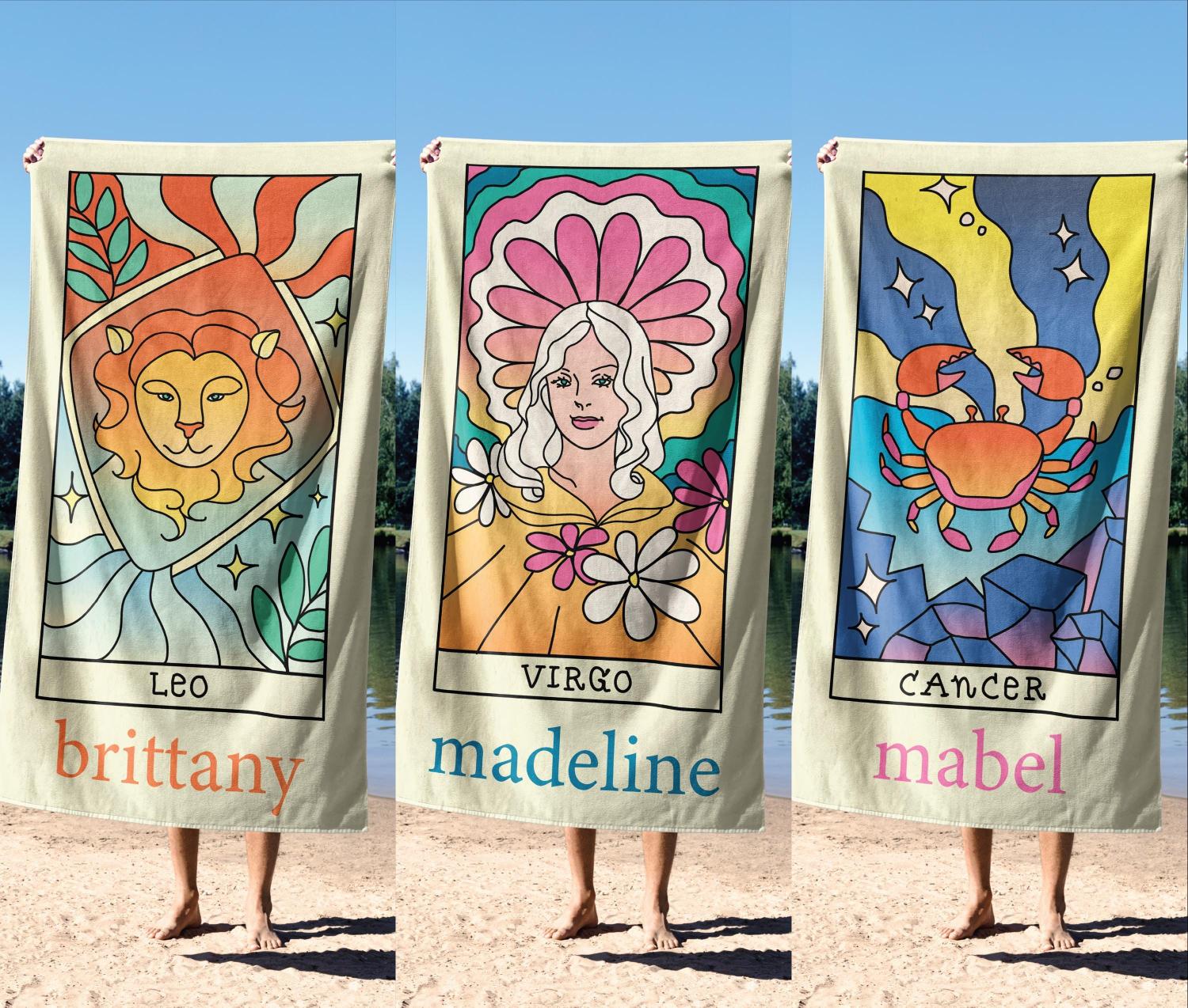 Custom Zodiac Beach Towel: Personalized Horoscope Gift