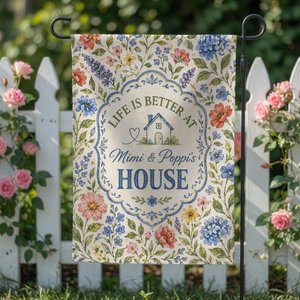 Personalized Floral Garden Flag, Nana Grammy Grandmother Personalized Flag, Grandparents Custom Names, Mother's Day Gift for Mimi Gigi Mama