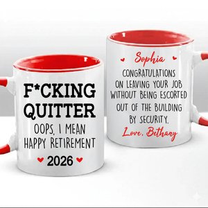 Personalized Retirement 2026 Coffee Mug, Happy Retirement Cup, Custom Retirement Gift For Boss Co Worker, Officially Retired Cup For Her