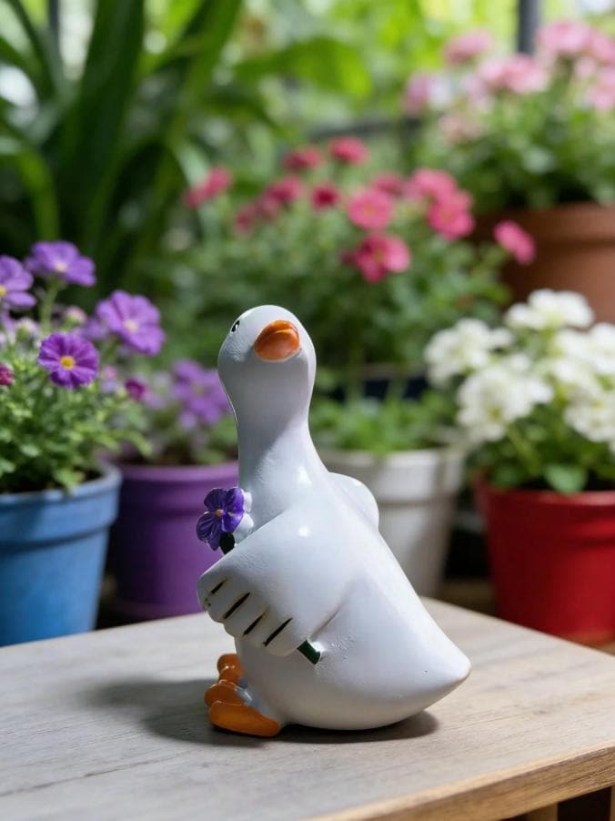 Cute Duck Pot Hanger, Resin Garden Decor, 3 Design Goose Plant Hangers, Cute Planter Rim Pendent Figurines
