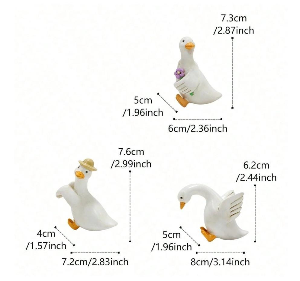 Cute Duck Pot Hanger, Resin Garden Decor, 3 Design Goose Plant Hangers, Cute Planter Rim Pendent Figurines
