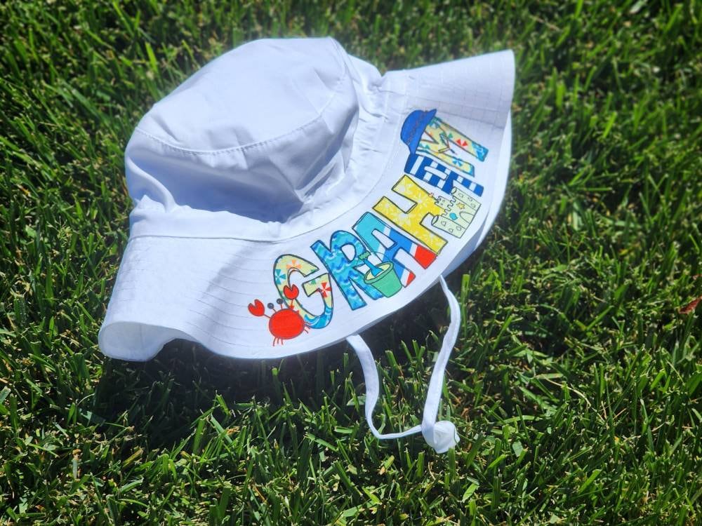 Personalized Name Baby Toddler Kids UV Sun protection bucket hat, beach hag, pool hat, summer hat, beach wear , baby sun
