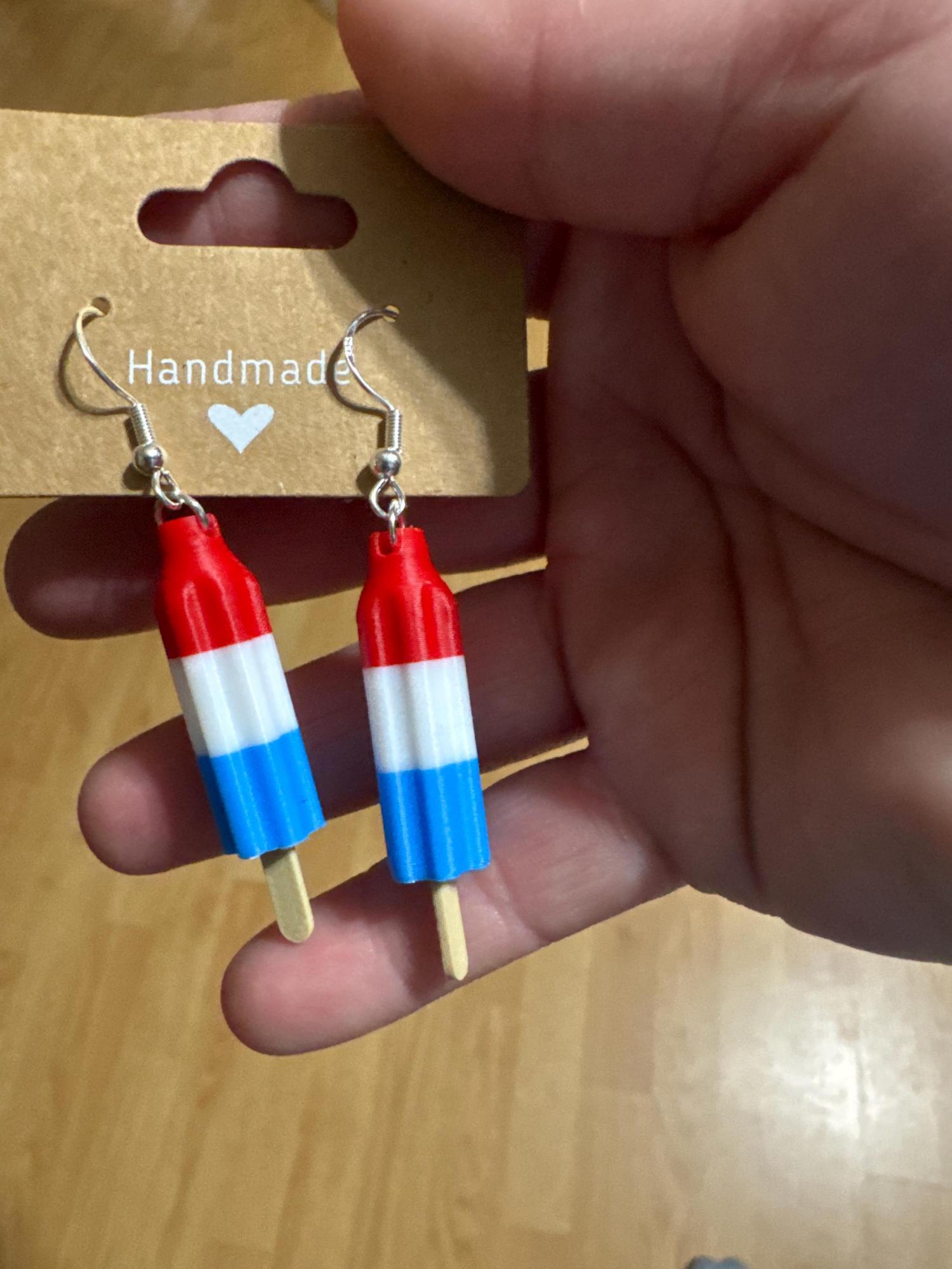 Bomb Pop Earrings: 4th of July Patriotic Dangle Jewelry
