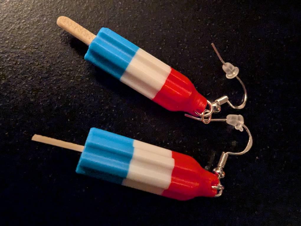 Bomb Pop Earrings: 4th of July Patriotic Dangle Jewelry