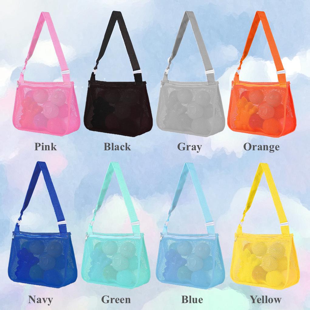 Personalized Kids' Beach Bag | Monogrammed Mesh Tote with Seashells – Summer Backpack & Accessory Gift