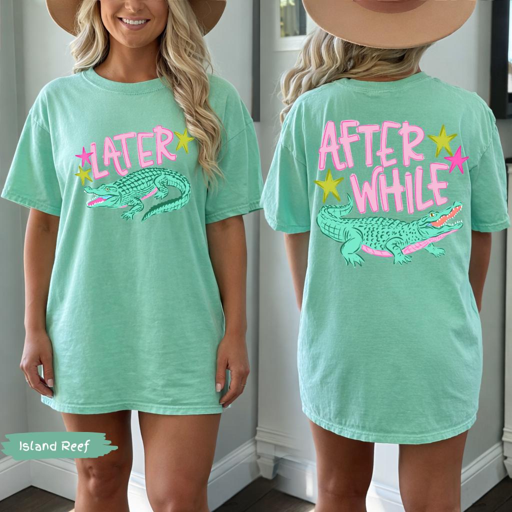 Later Gator Alligator Summer Comfort Colors® Shirt | After A While Crocodile Summer Vacation Tee Tshirt | After While Summer Beach Shirt