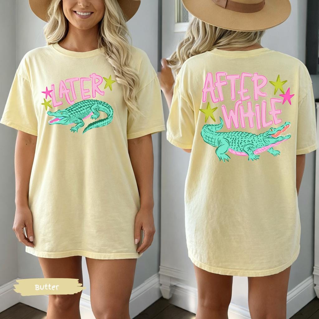 Later Gator Alligator Summer Comfort Colors® Shirt | After A While Crocodile Summer Vacation Tee Tshirt | After While Summer Beach Shirt