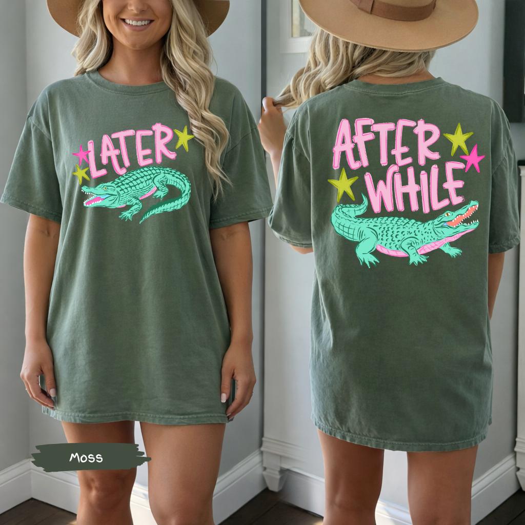 Later Gator Alligator Summer Comfort Colors® Shirt | After A While Crocodile Summer Vacation Tee Tshirt | After While Summer Beach Shirt
