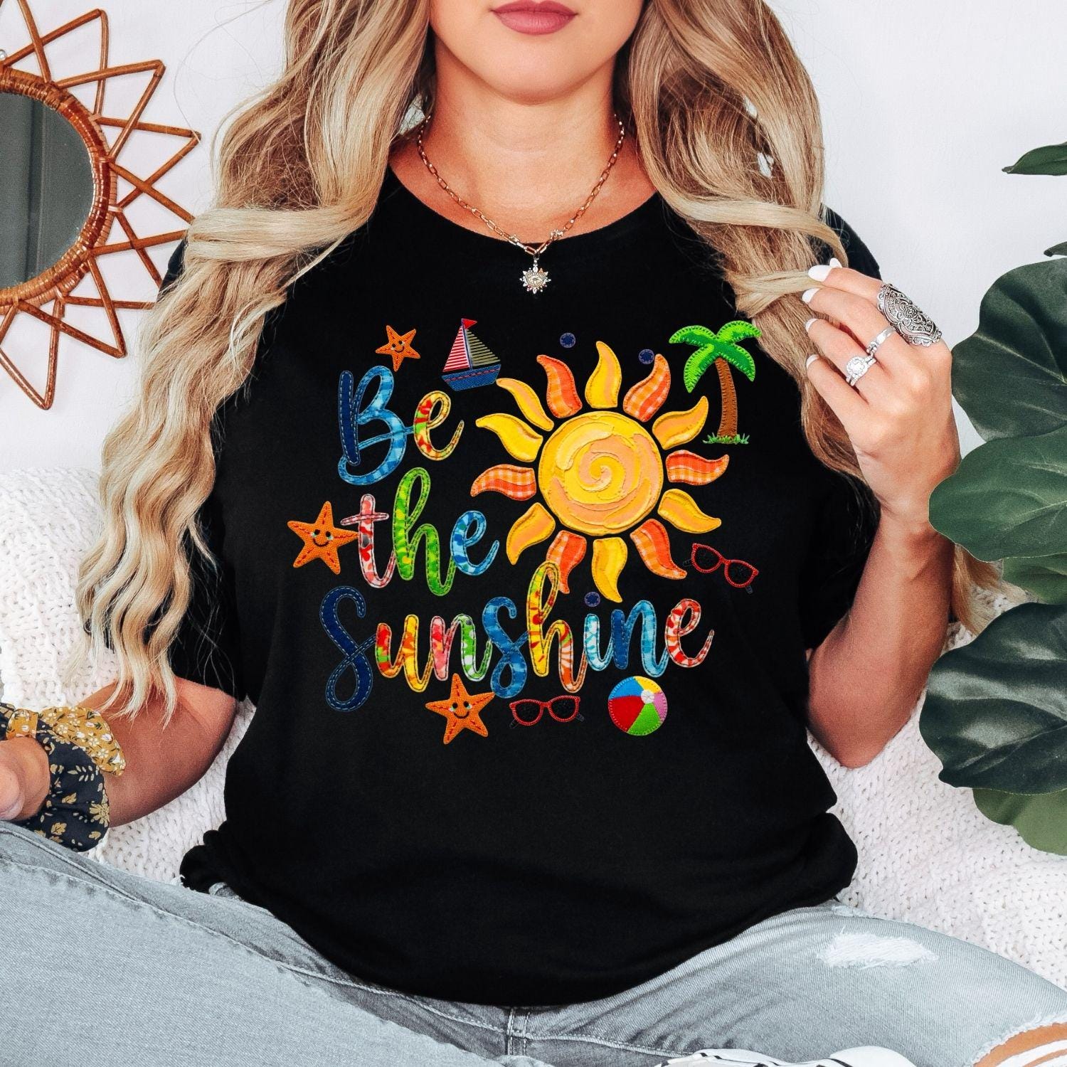Be The Sunshine Shirt, Summer Beach Shirt, Sunshine Graphic Tee, Cute Summer Outfit, Vacation Shirt Women, Colorful Sun Tee, Gift For Her