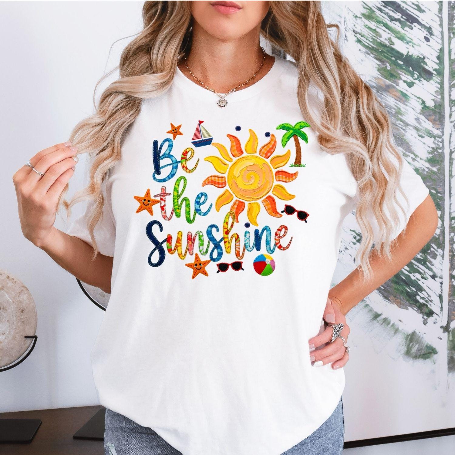 Be The Sunshine Shirt, Summer Beach Shirt, Sunshine Graphic Tee, Cute Summer Outfit, Vacation Shirt Women, Colorful Sun Tee, Gift For Her