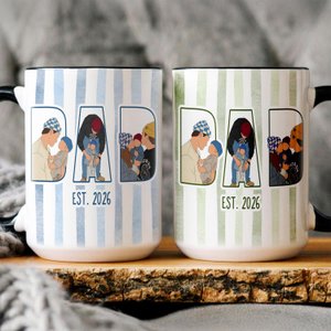 New Dad Mug, Dad Portrait Mug, First Fathers Day Mug Gift for Husband, First Time Dad Gift