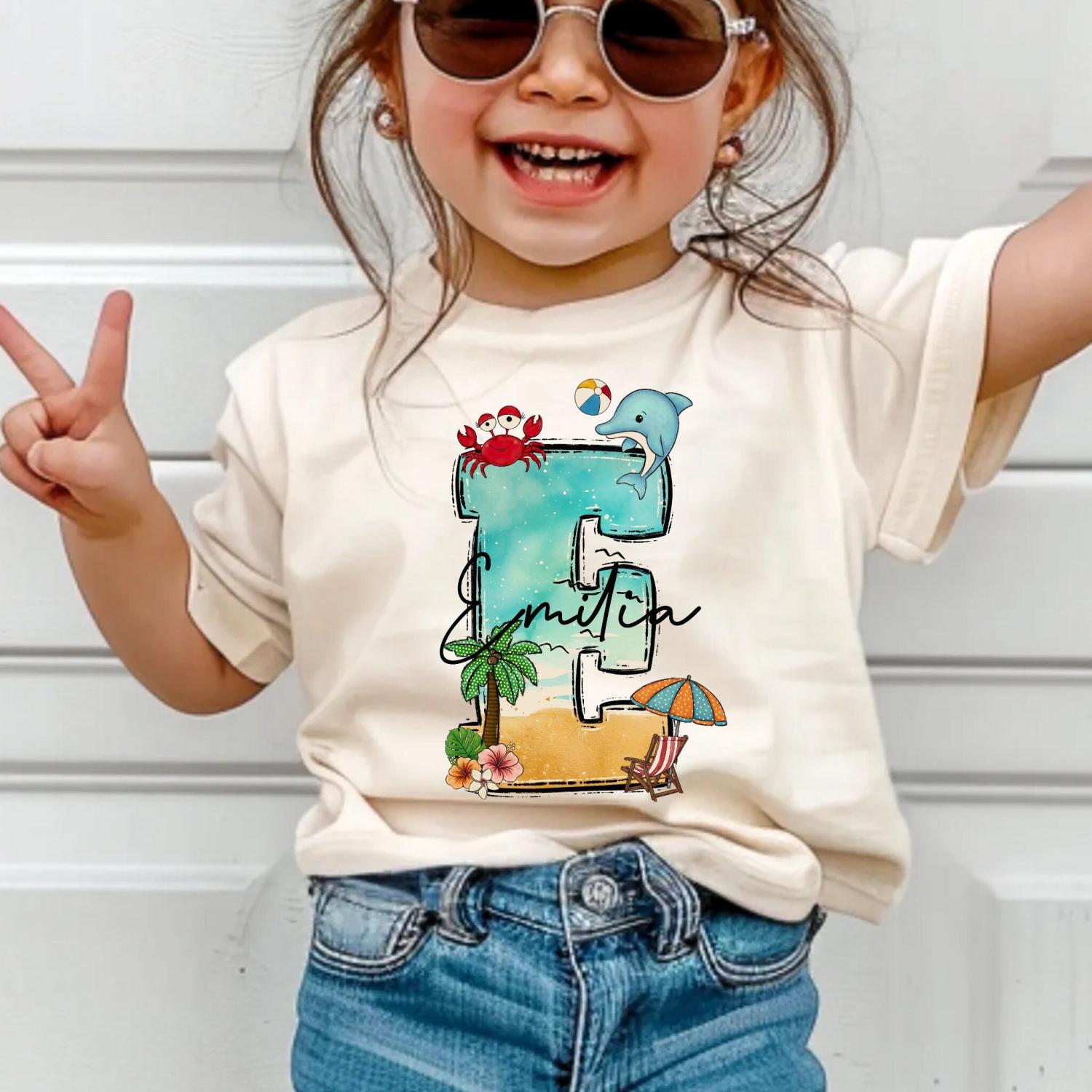 Personalized Kid Summer Shirts-Kids Vacation Shirts-Kids Beach Shirts-Custom Kid Vacation Shirts-Kid Vacation Tees-Kids Name Tee