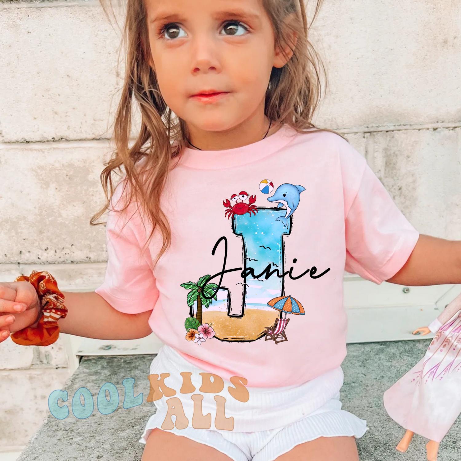 Personalized Kid Summer Shirts-Kids Vacation Shirts-Kids Beach Shirts-Custom Kid Vacation Shirts-Kid Vacation Tees-Kids Name Tee