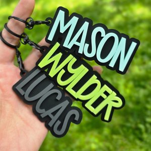 Personalized Bookbag Tag, Boys Backpack Tag, Acrylic Name Tag, Diaper Bag Tag, Kids Luggage Tag, Custom Name Tag, Kids Name Keychain