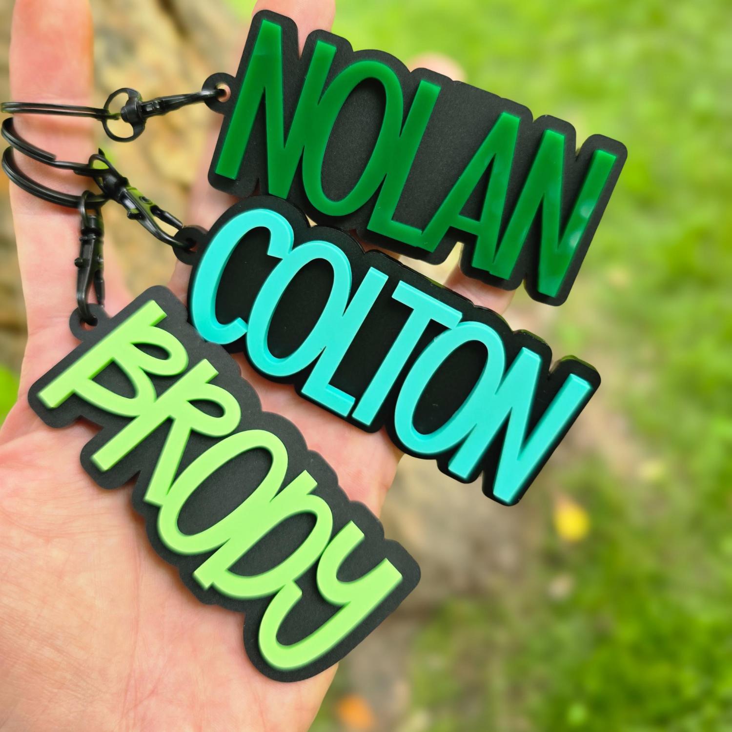 Personalized Bookbag Tag, Boys Backpack Tag, Acrylic Name Tag, Diaper Bag Tag, Kids Luggage Tag, Custom Name Tag, Kids Name Keychain