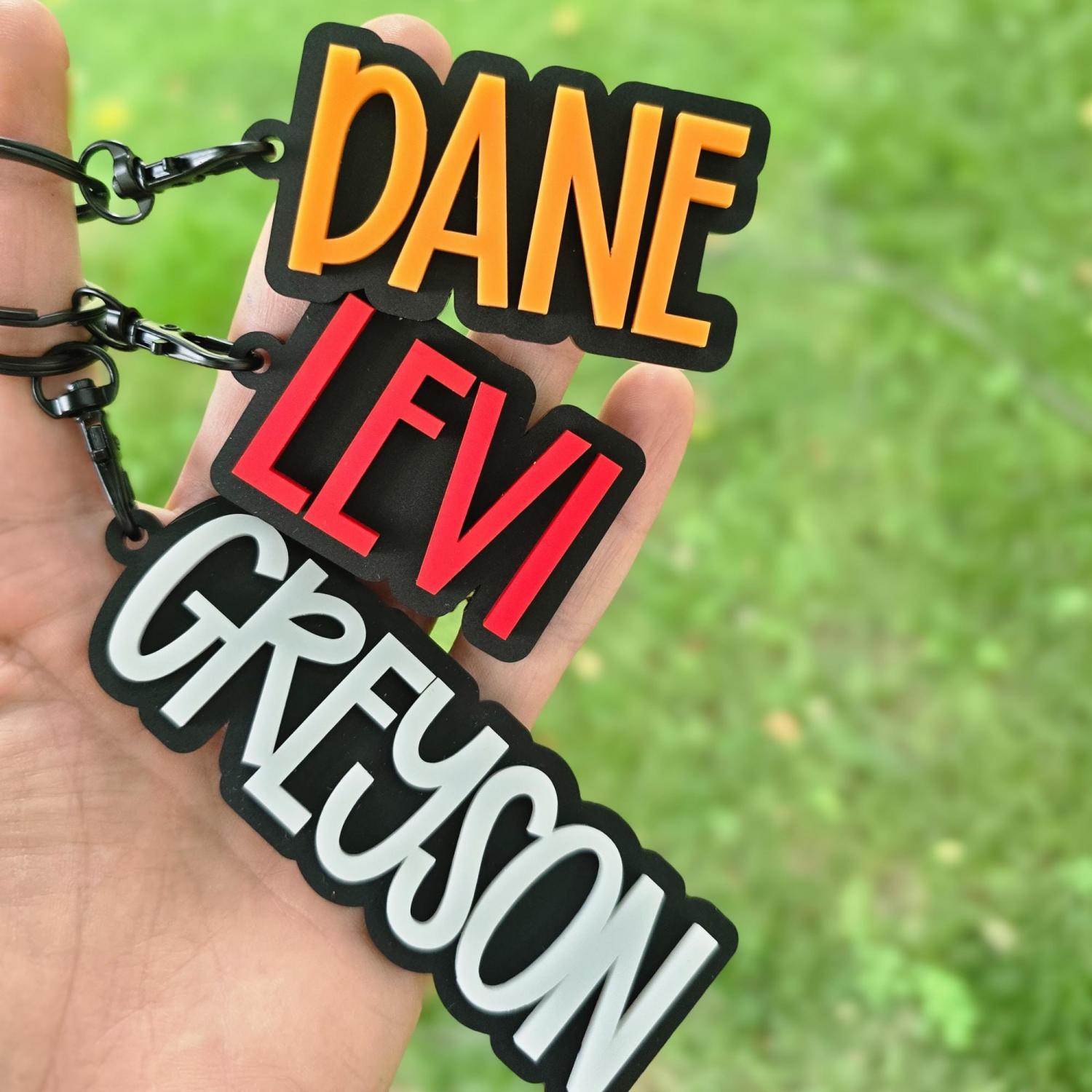 Personalized Bookbag Tag, Boys Backpack Tag, Acrylic Name Tag, Diaper Bag Tag, Kids Luggage Tag, Custom Name Tag, Kids Name Keychain