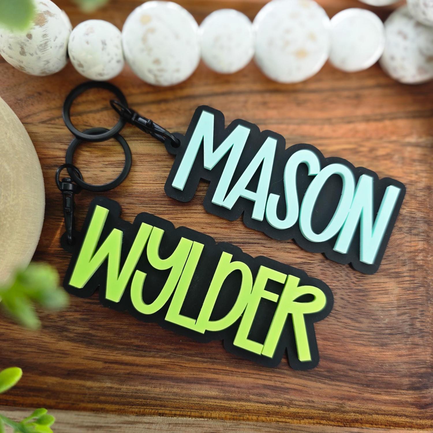 Personalized Bookbag Tag, Boys Backpack Tag, Acrylic Name Tag, Diaper Bag Tag, Kids Luggage Tag, Custom Name Tag, Kids Name Keychain