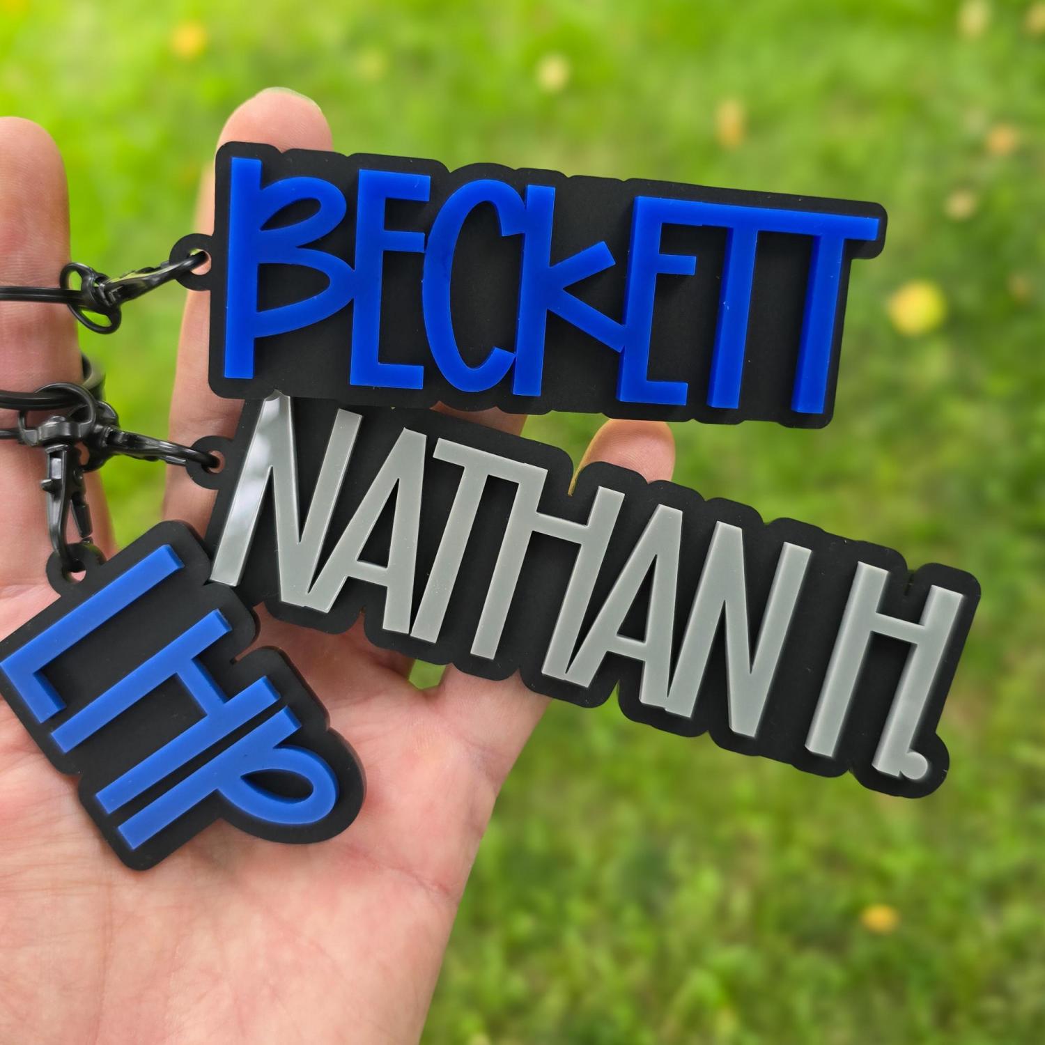 Personalized Bookbag Tag, Boys Backpack Tag, Acrylic Name Tag, Diaper Bag Tag, Kids Luggage Tag, Custom Name Tag, Kids Name Keychain