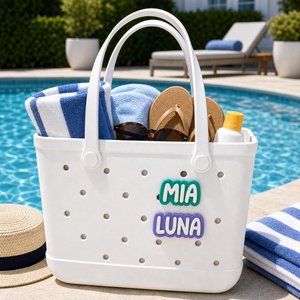 Waterproof EVA Beach Tote Bag, Large Pool Bag, Rubber Tote Bag for Beach, Travel, Swimming, Gym, Picnic, Summer Carryall