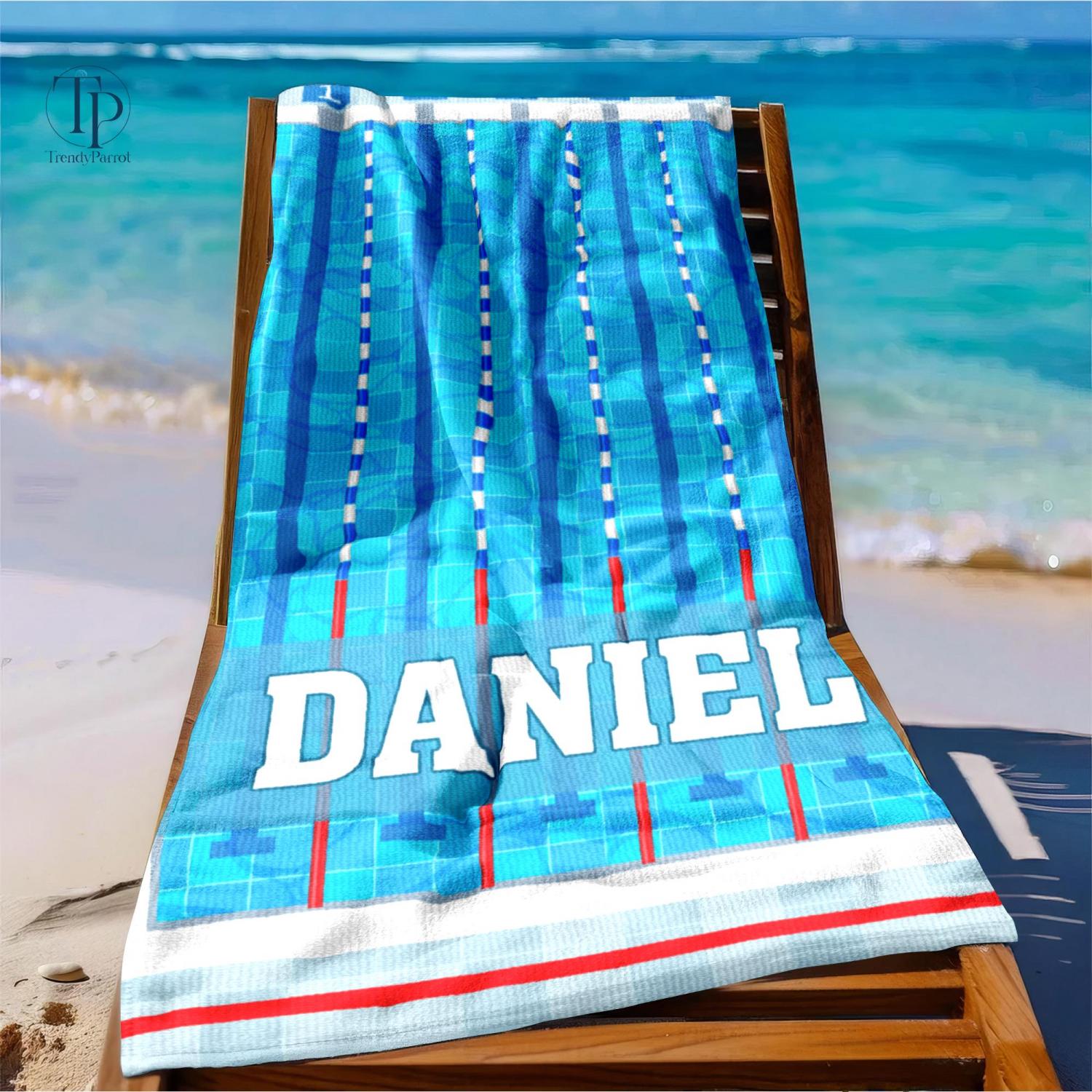 Personalized Swimming Beach Towel, Custom Swim Team Pool Towel, Custom Swimmer Gift, Swim Coach Gift, Swim Team, Swim Lesson Towel, Kid Gift