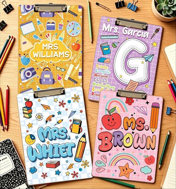 Preppy Teacher Clipboard, Personalized Pencil Teacher Name Clipboard, Back To School Gift, New Teacher Gift, Teacher Appreciation Gift
