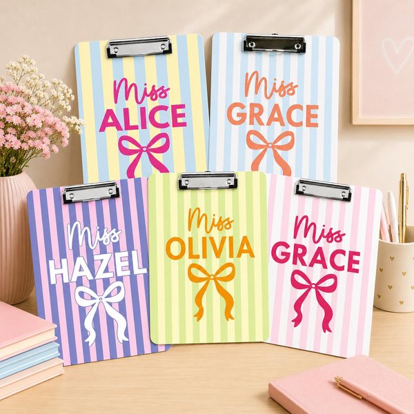 Personalized Teacher Clipboard, Custom Name Acrylic Clipboard, Back to School Teacher Supplies