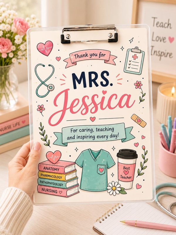 Personalized Nurse Clipboard, Custom Nurse Name Clipboard, Nursing School Graduation Gift, Registered Nurse Gift