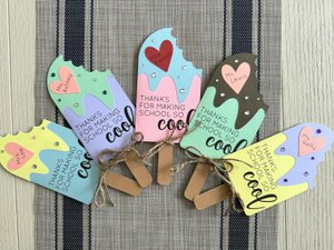 Popsicle/Ice Cream Pop Teacher Card/Gift Card Holder - Perfect Gift for Teacher Appreciation, Last Day of School, Christmas, etc.