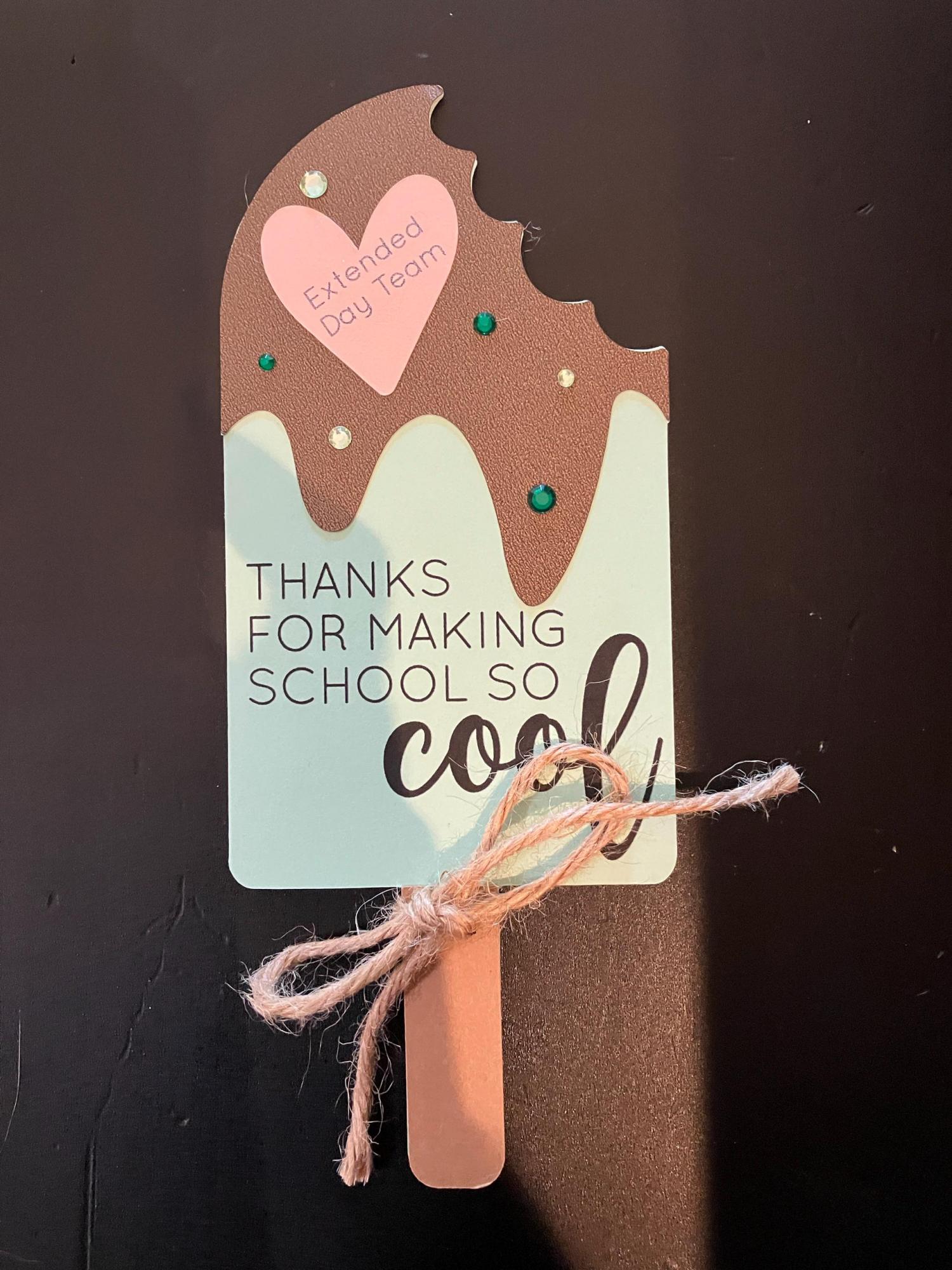 Popsicle/Ice Cream Pop Teacher Card/Gift Card Holder - Perfect Gift for Teacher Appreciation, Last Day of School, Christmas, etc.