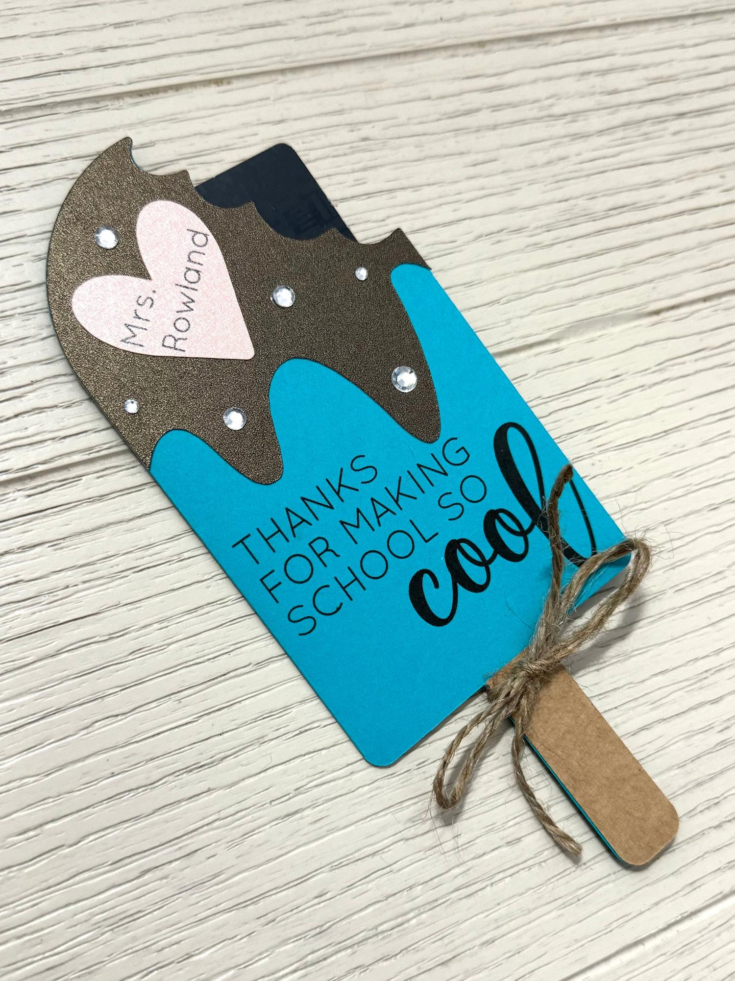 Popsicle/Ice Cream Pop Teacher Card/Gift Card Holder - Perfect Gift for Teacher Appreciation, Last Day of School, Christmas, etc.