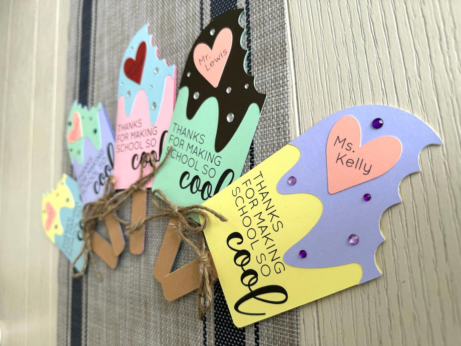 Popsicle/Ice Cream Pop Teacher Card/Gift Card Holder - Perfect Gift for Teacher Appreciation, Last Day of School, Christmas, etc.