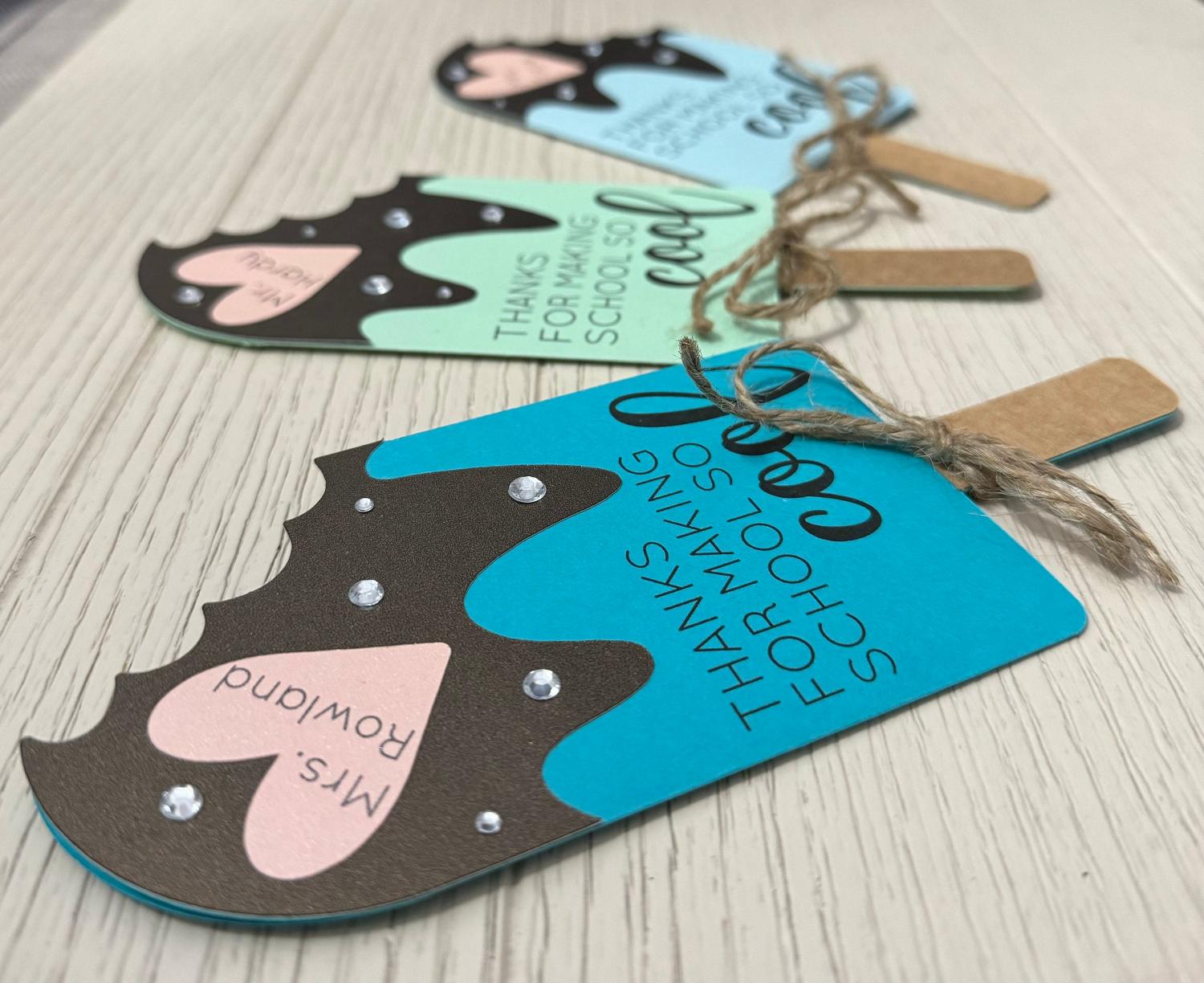 Popsicle/Ice Cream Pop Teacher Card/Gift Card Holder - Perfect Gift for Teacher Appreciation, Last Day of School, Christmas, etc.