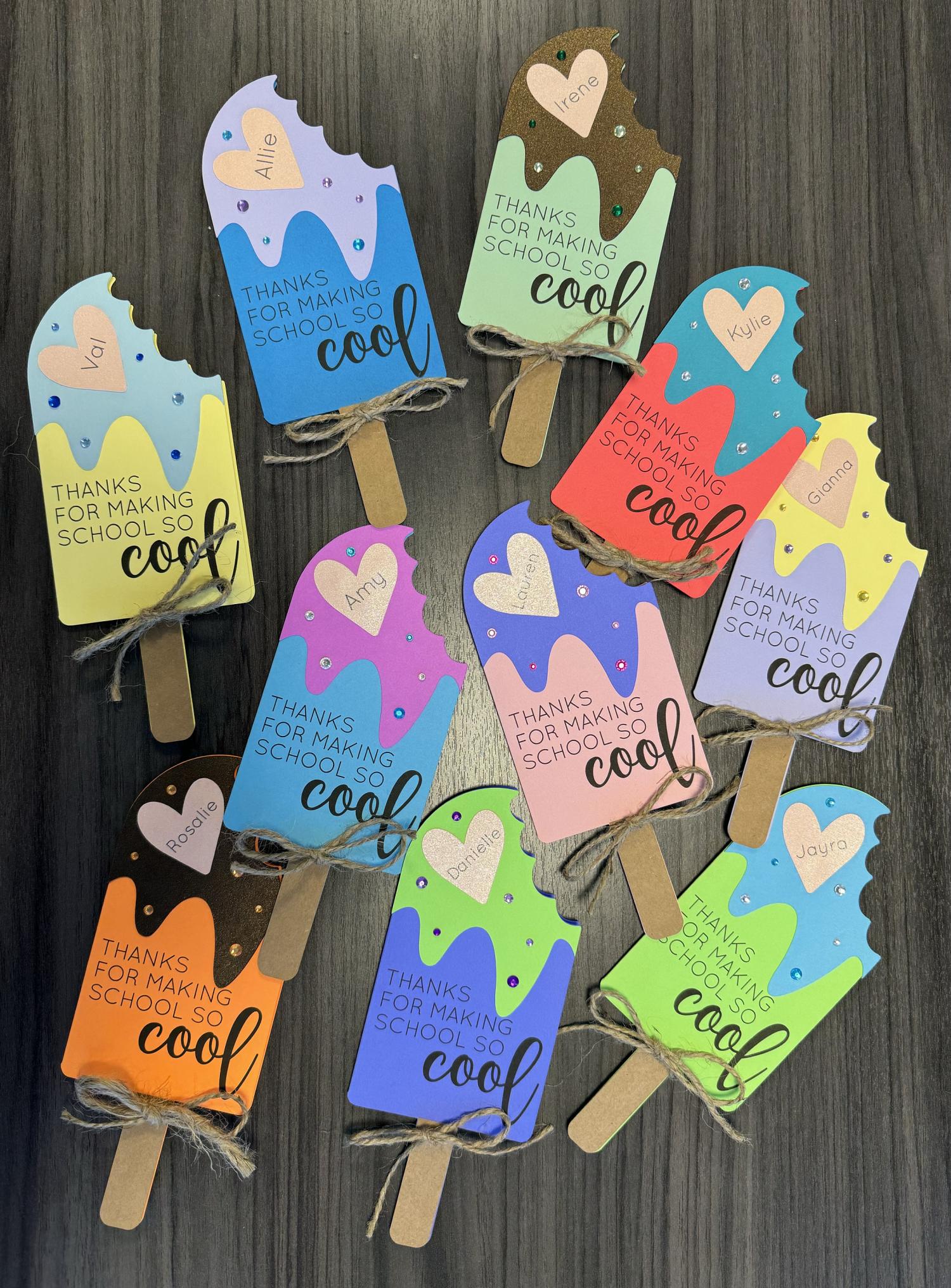 Popsicle/Ice Cream Pop Teacher Card/Gift Card Holder - Perfect Gift for Teacher Appreciation, Last Day of School, Christmas, etc.