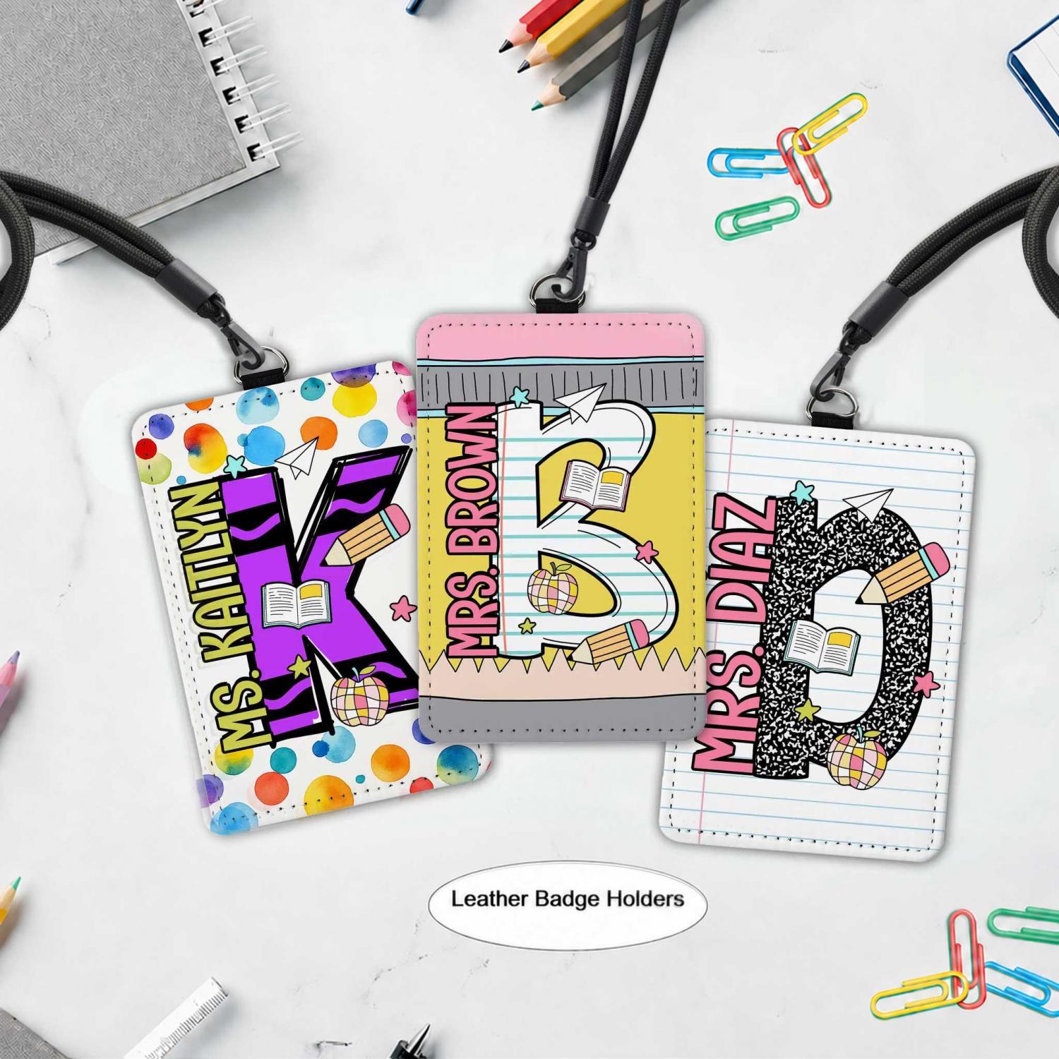 Custom Teacher ID Badge Holder, Teacher Gifts, Personalized ID Holder Lanyard Accessory, Teacher Appreciation Gift, Back To School Gift