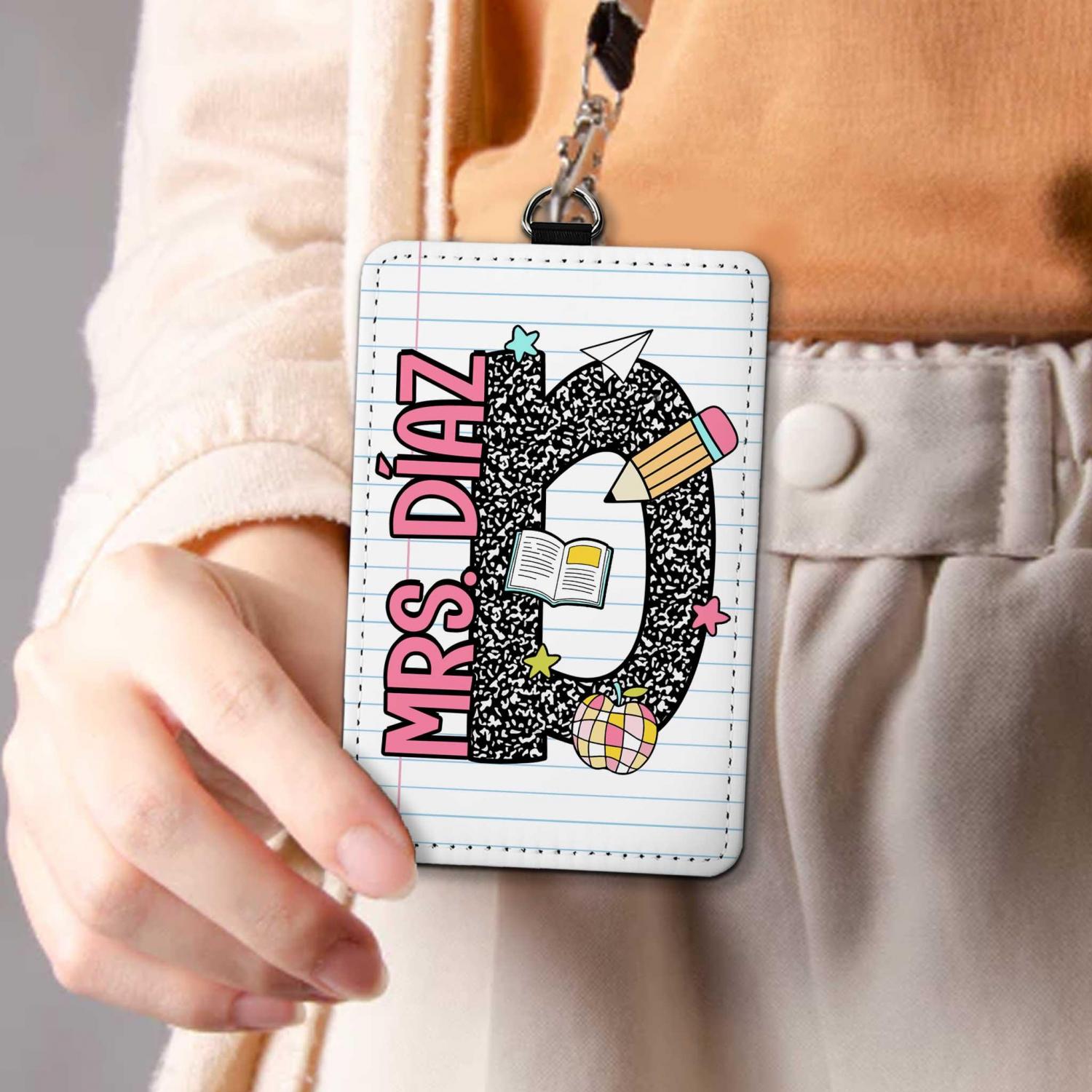 Custom Teacher ID Badge Holder, Teacher Gifts, Personalized ID Holder Lanyard Accessory, Teacher Appreciation Gift, Back To School Gift