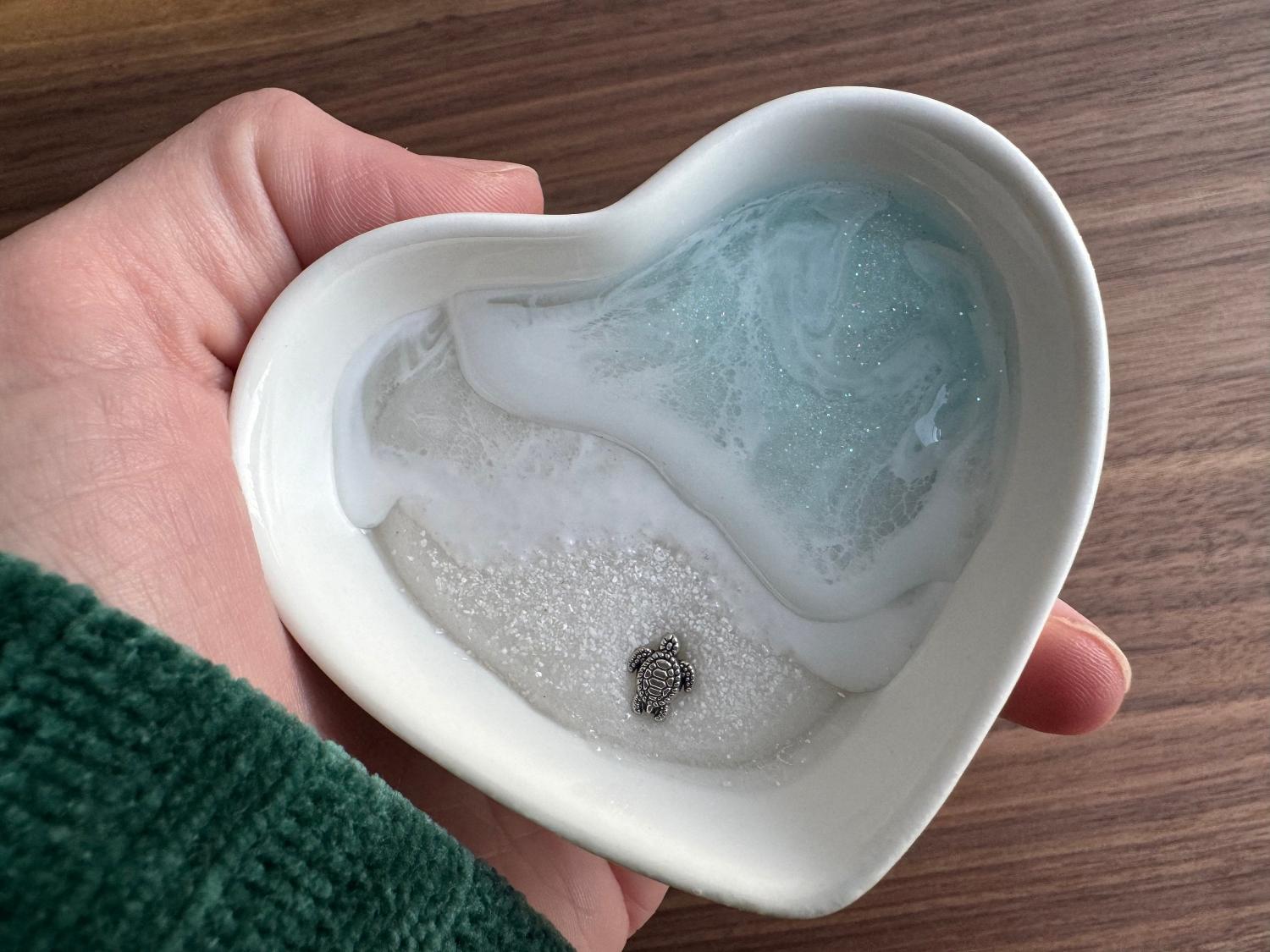 Personalized Turtle Ring Dish Custom Wedding Engagement Gift Jewelry Tray Holder