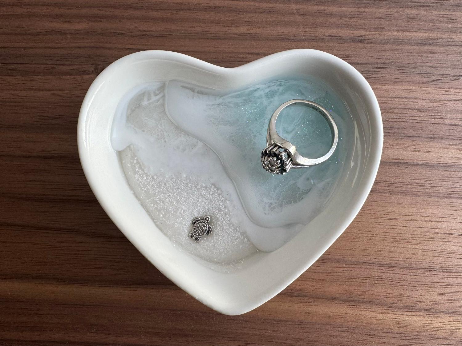 Personalized Turtle Ring Dish Custom Wedding Engagement Gift Jewelry Tray Holder