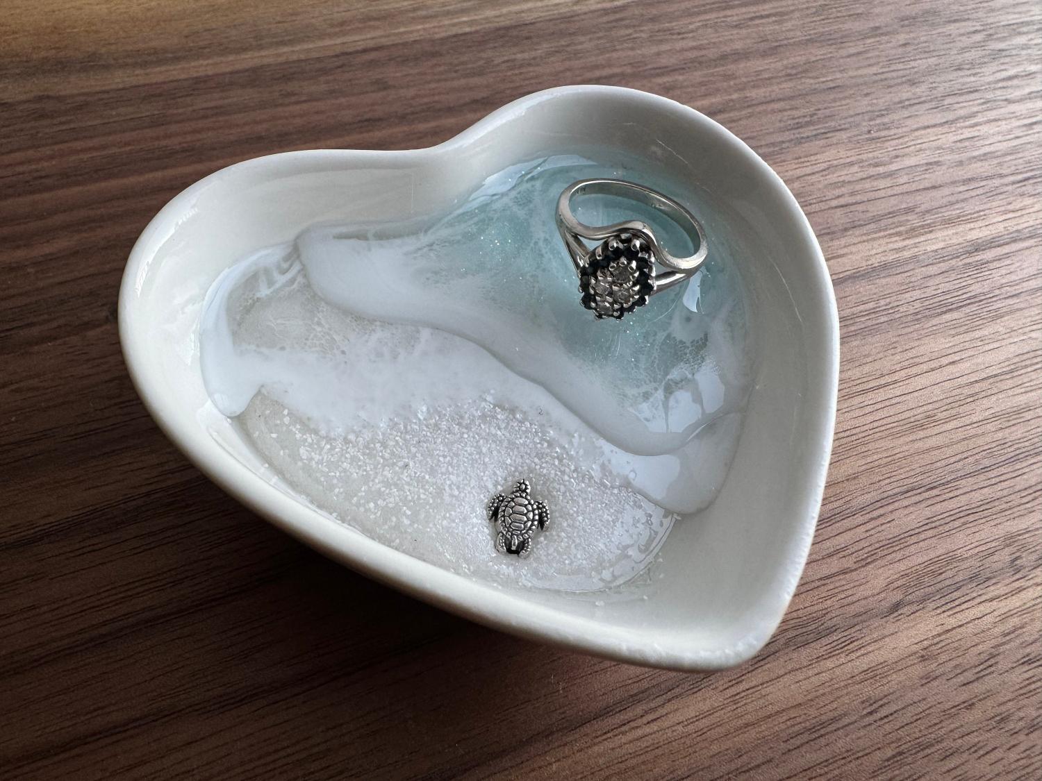 Personalized Turtle Ring Dish Custom Wedding Engagement Gift Jewelry Tray Holder